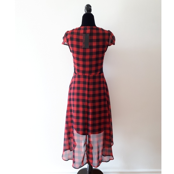NWT Material Girl Gingham High low Dress - Picture 3 of 4